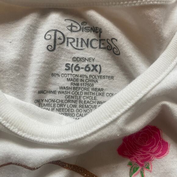 Disney Princess Long Sleeve Graphic Cotton Blend Shirt (Sz. Sm 6/6X) - Picture 4 of 5